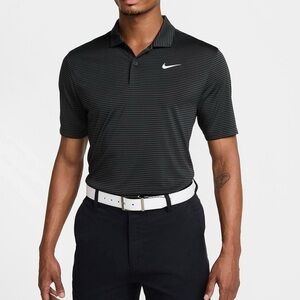 Men's Nike Dri-Fit Gold Polo - Anthracite Black Striped - Size Medium